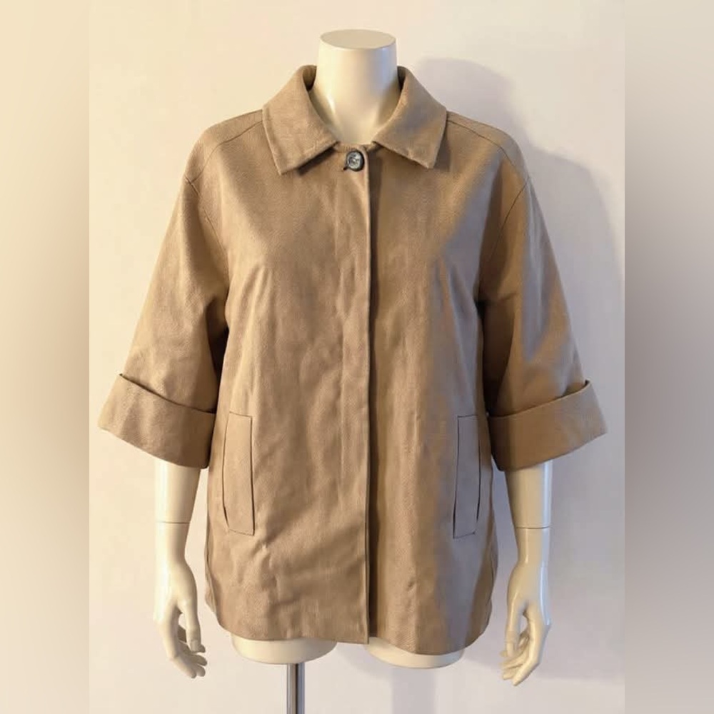 Massimo Dutti Tan Jacket linen cotton blend